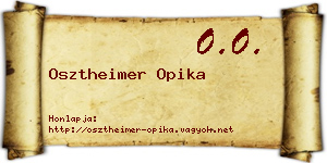 Osztheimer Opika névjegykártya